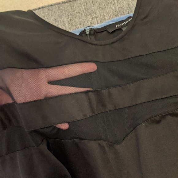 Ashley Stewart Black Mesh Peek-A-Boo Dress - Picture 5 of 6